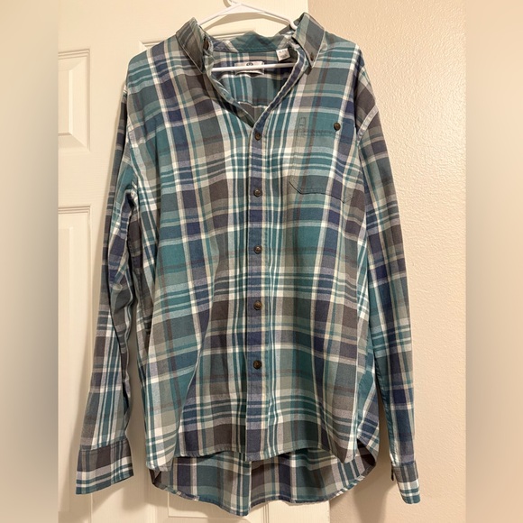 Weatherproof Other - Men’s Blue/Green/Gray Plaid WEATHERPROOF Button-Up Flannet Shirt, XL